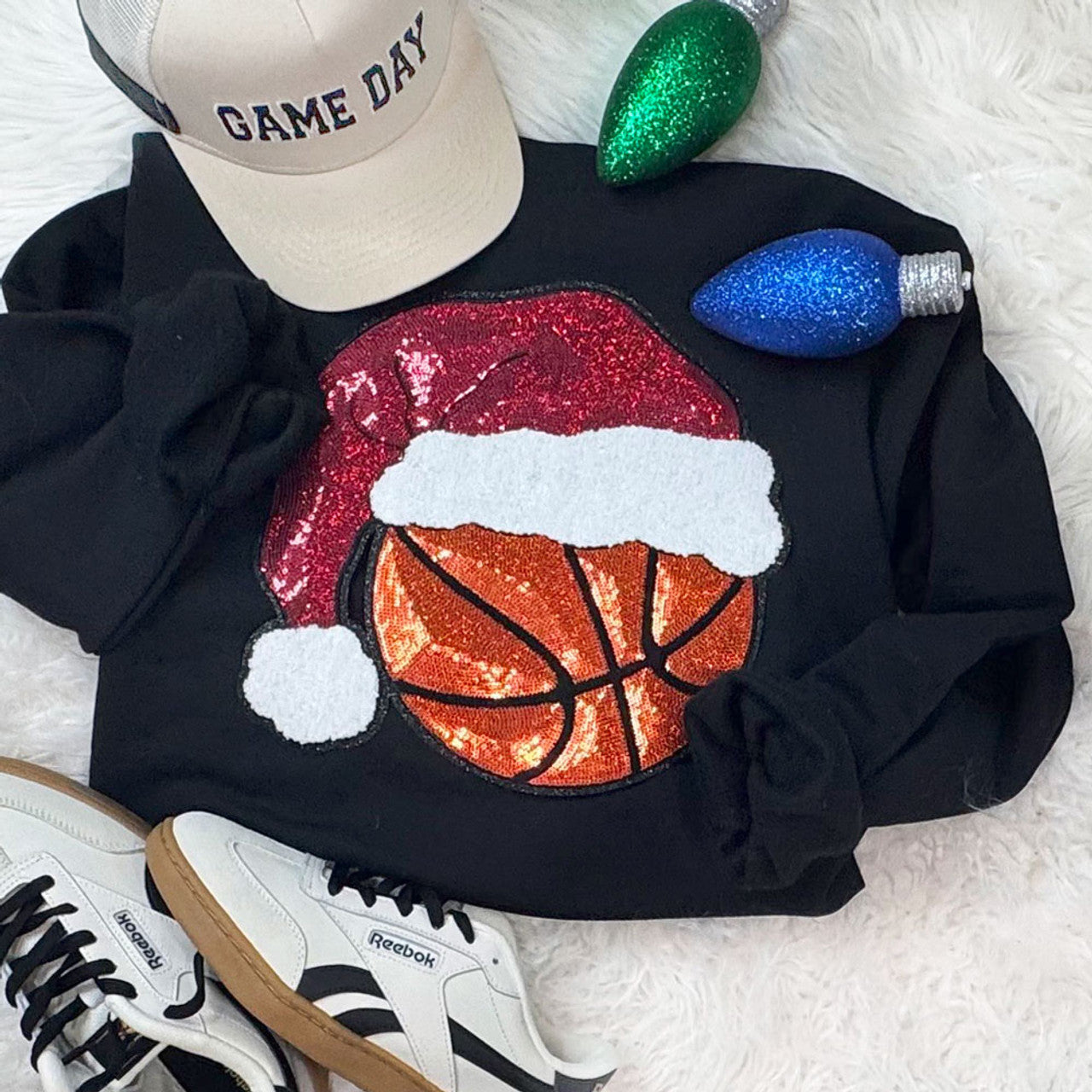 Santa Hat Basketball Sequin Design