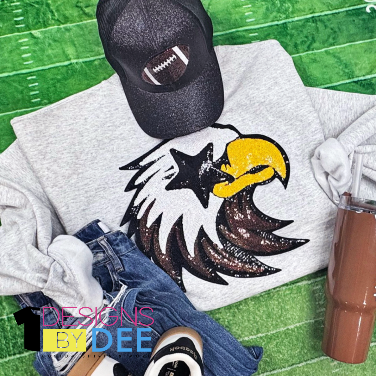 Eagle Mascot Sequin Design