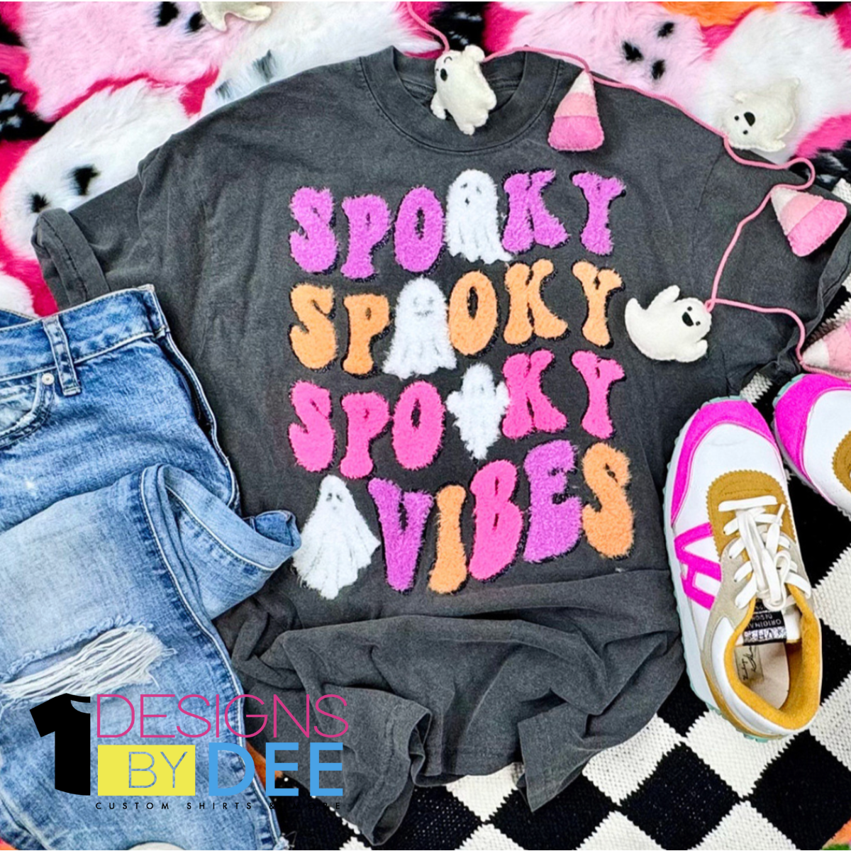 Spooky Vibes Ghost Fluffy Design
