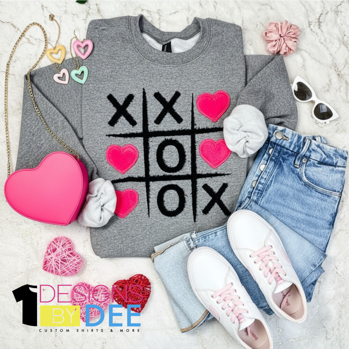 Fluffy & Velvet Tic-Tac-Toe Heart