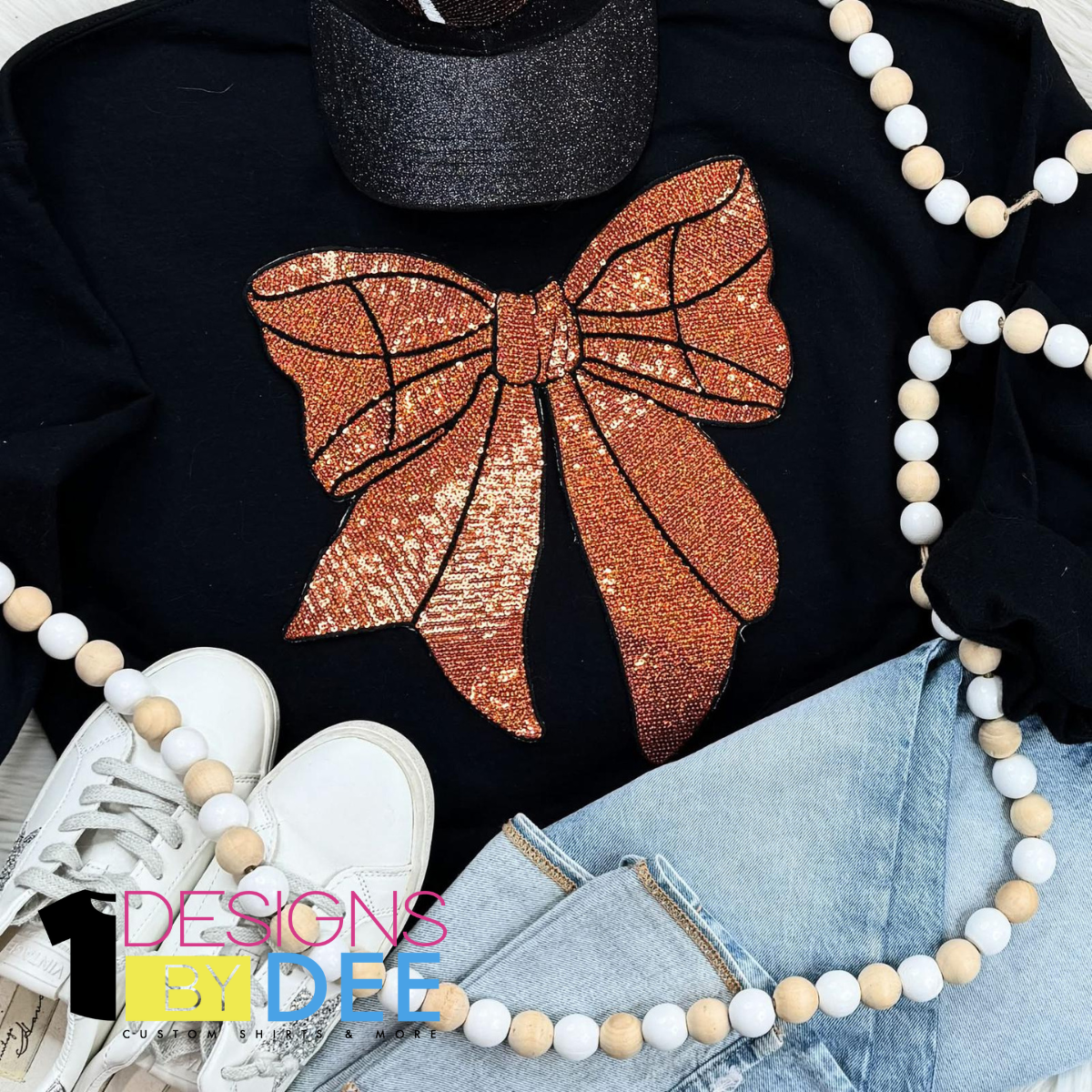 Sequins Basketball Bow Design