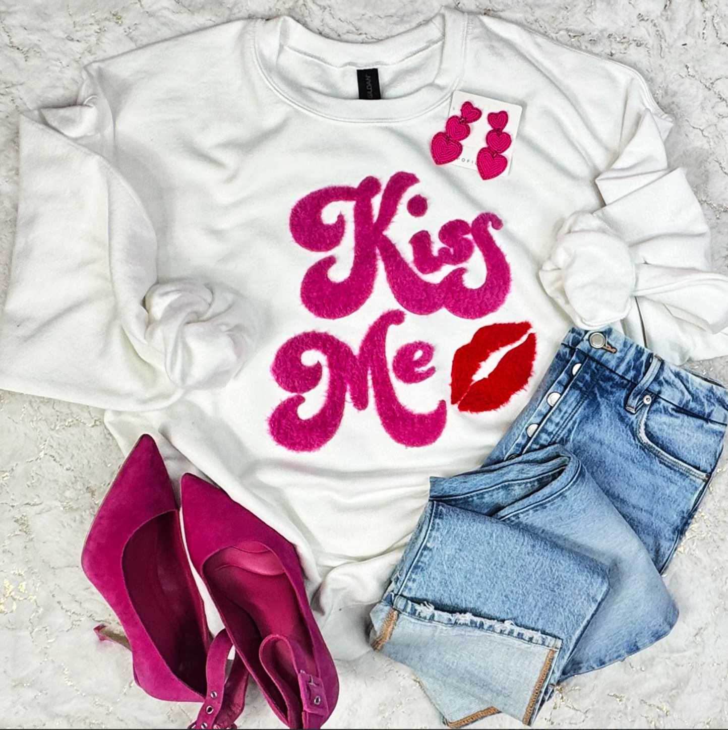 Kiss Me Fluff with Red Lip