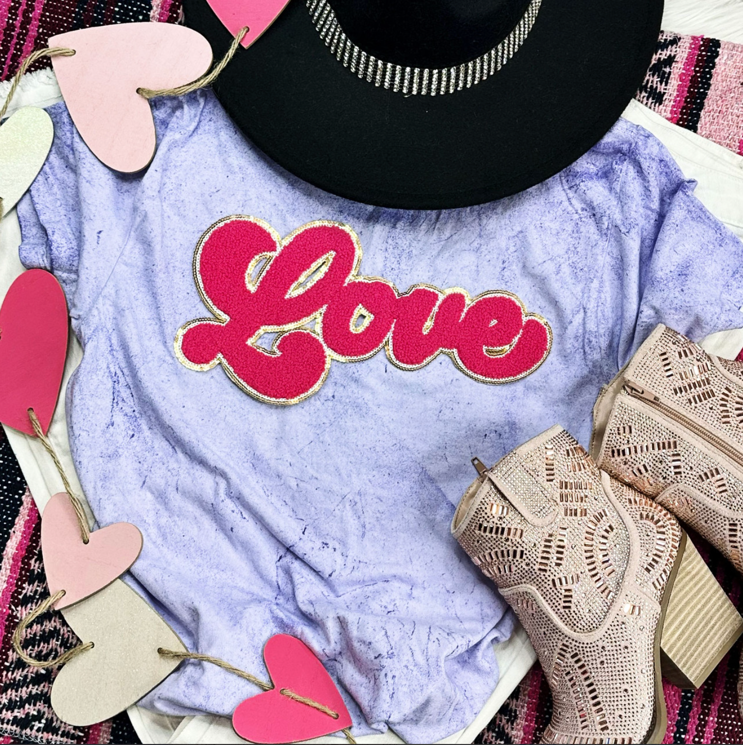 Hot Pink LOVE Chenille
