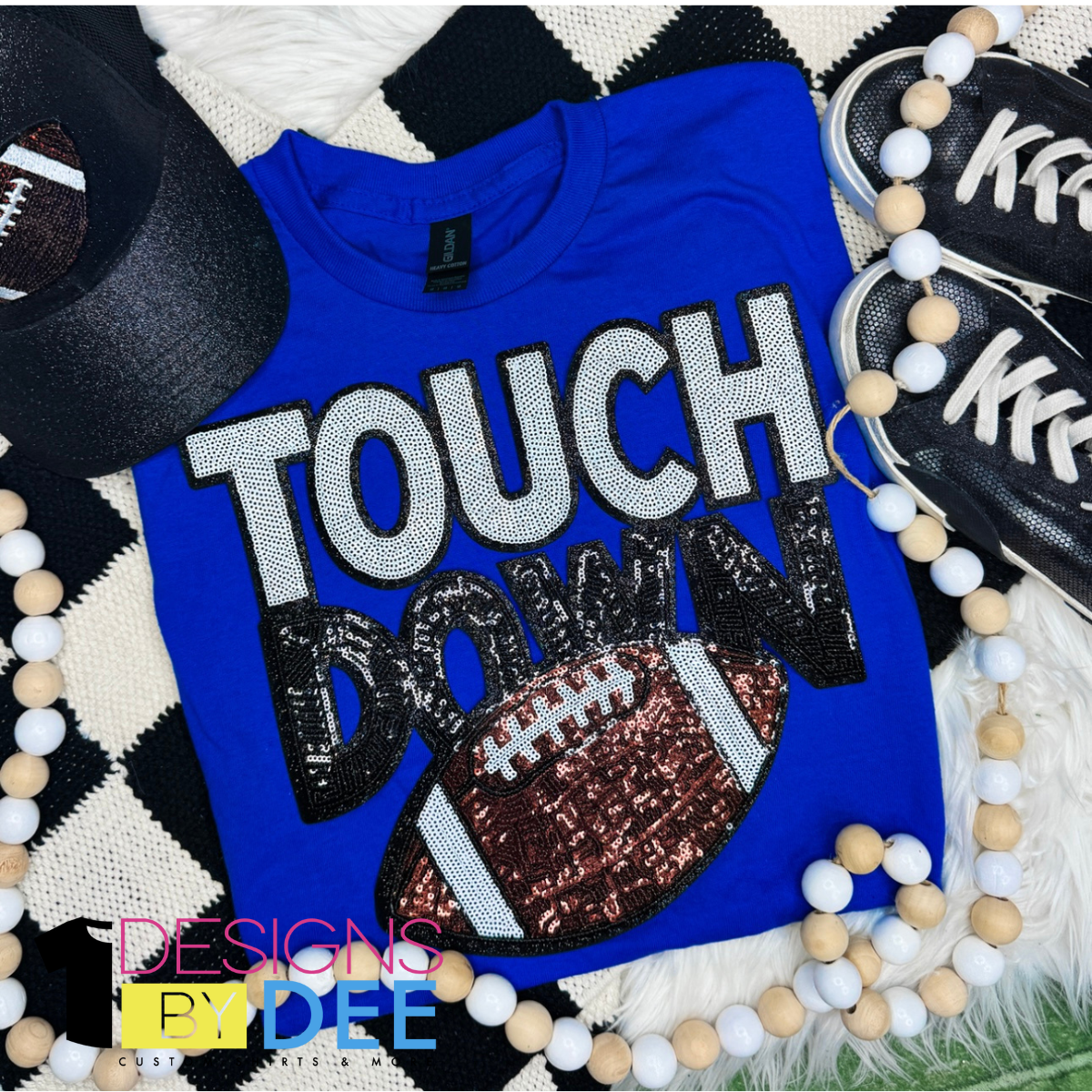 Touchdown with Football Sequins Design