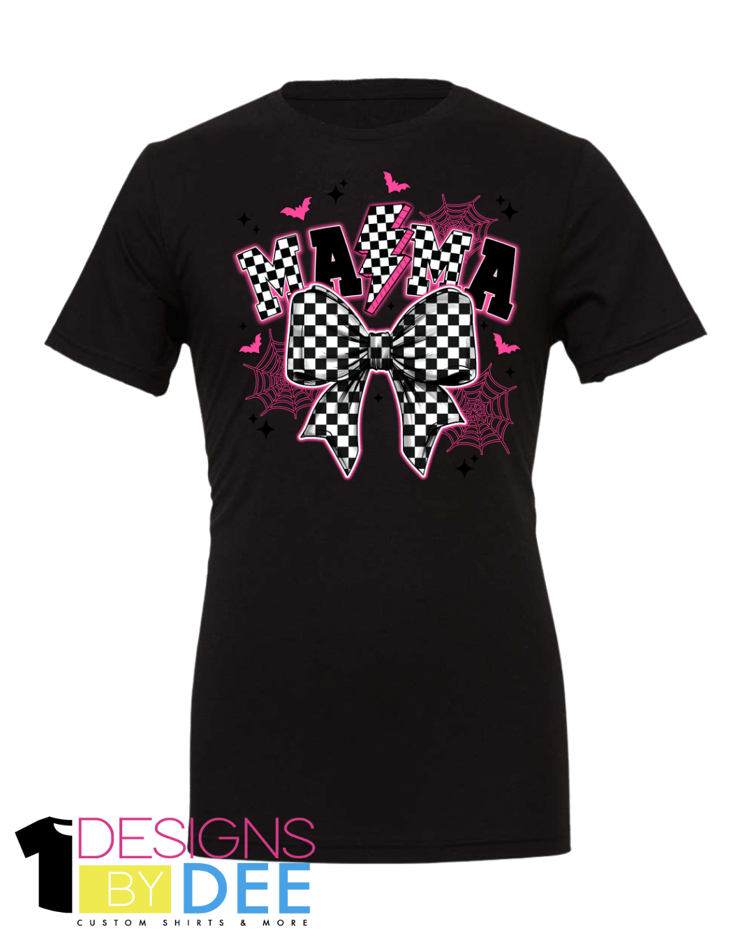 Spooky Checkered Bow Mama Design