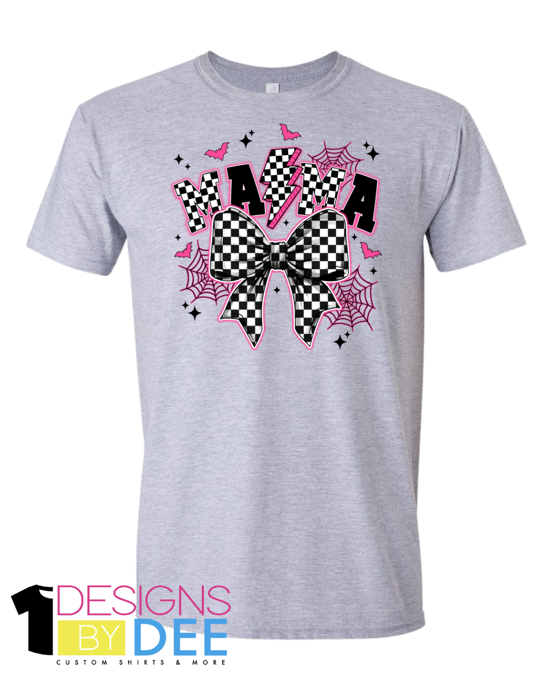 Spooky Checkered Bow Mama Design