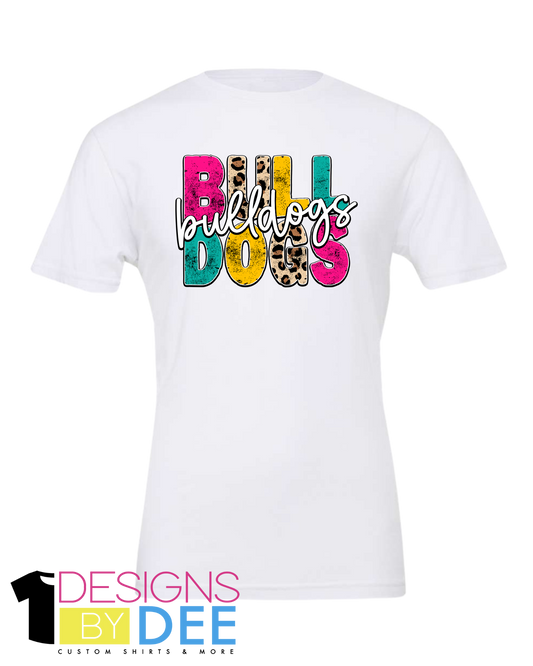 COLOR BLOCK CHEETAH BULLDOGS TEE - Designs by Dee 042