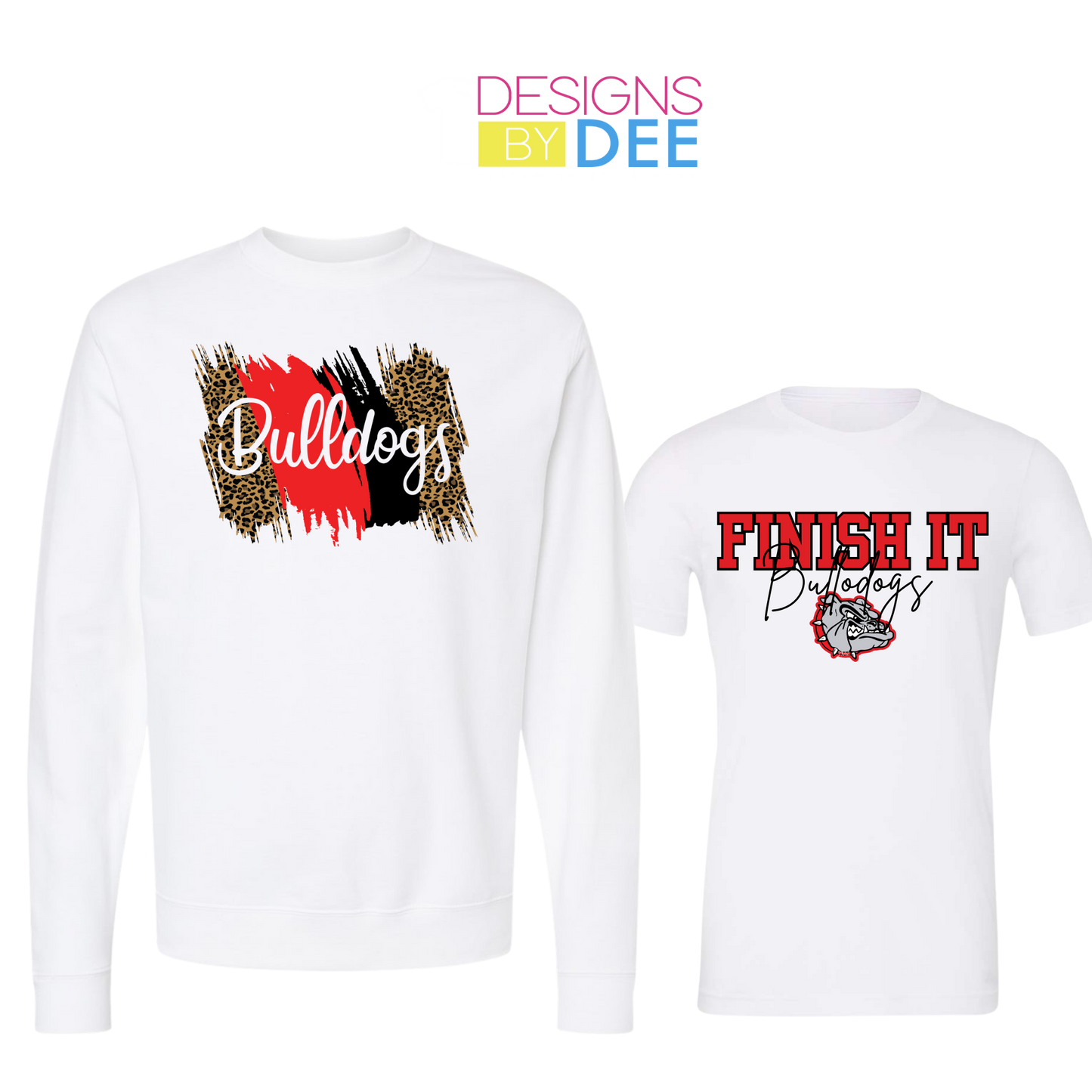 White Out Sweatshirt Game Day Bundle -Bulldogs Brushstroke