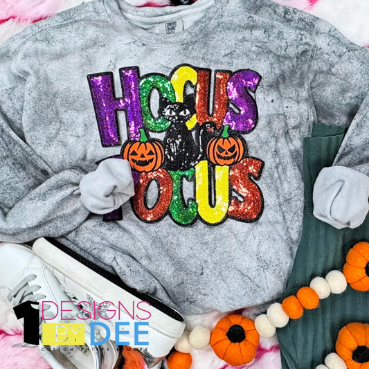 Hocus Pocus Black Cat Sequin Design