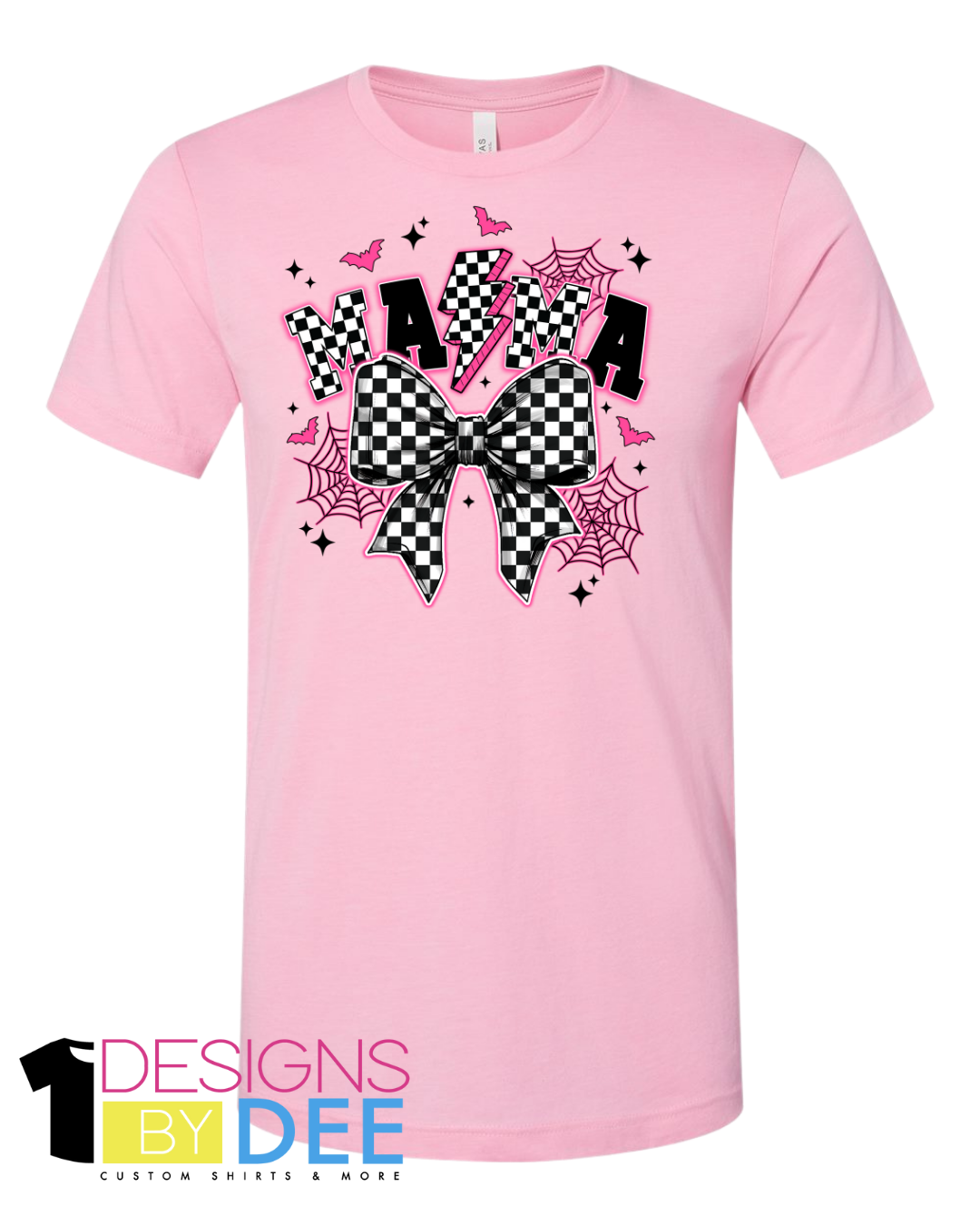 Spooky Checkered Bow Mama Design