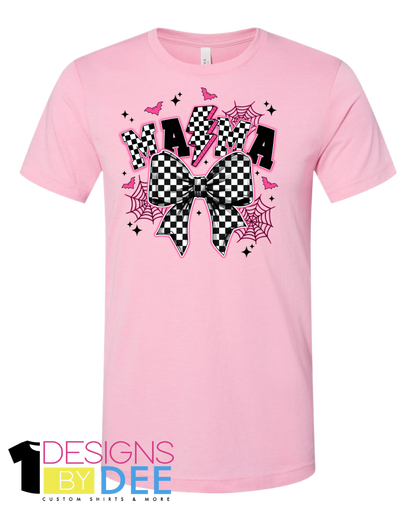 Spooky Checkered Bow Mama Design
