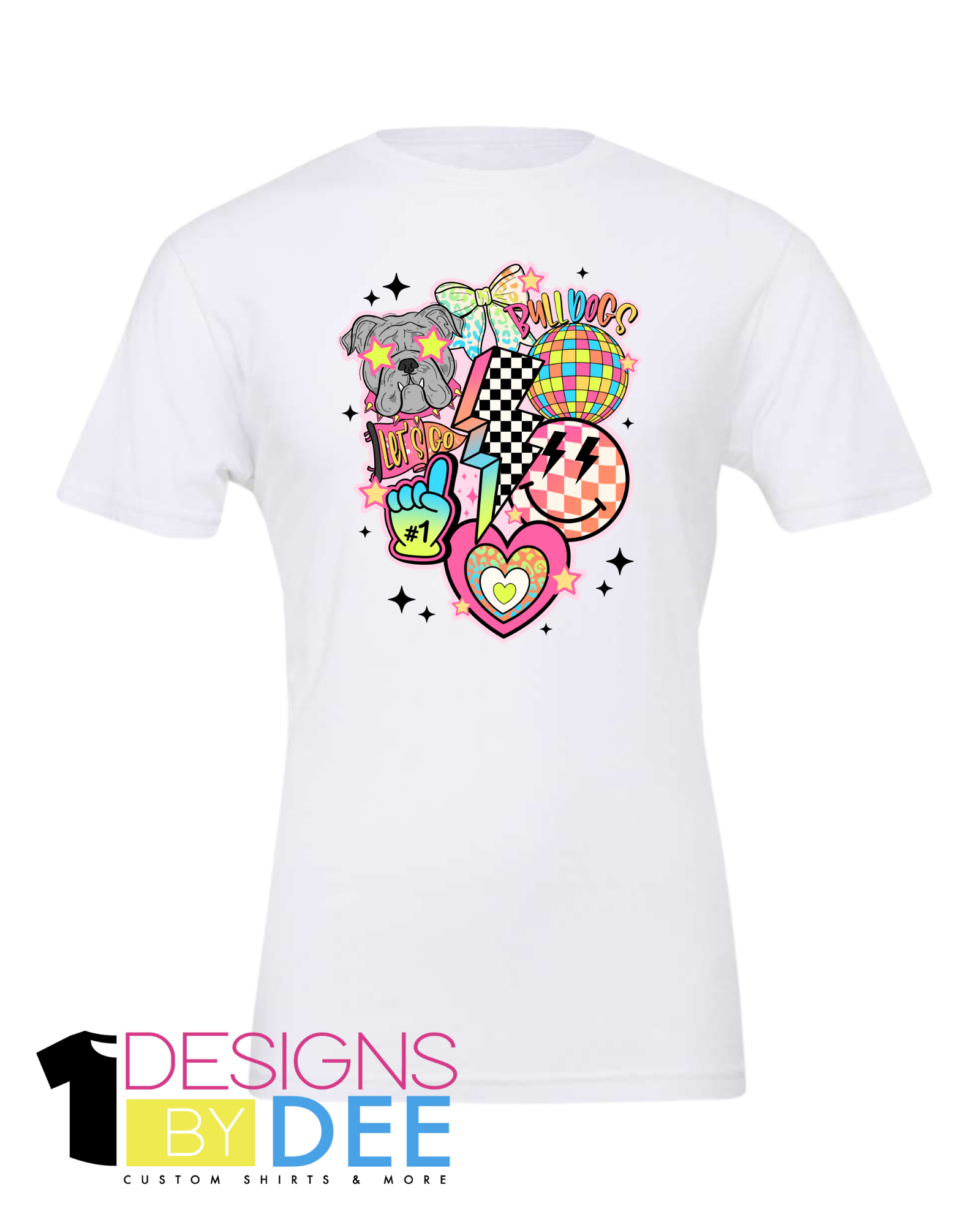 BULLDOG RETRO DOODLE TEE - Designs by Dee 042