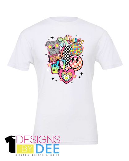 BULLDOG RETRO DOODLE TEE - Designs by Dee 042