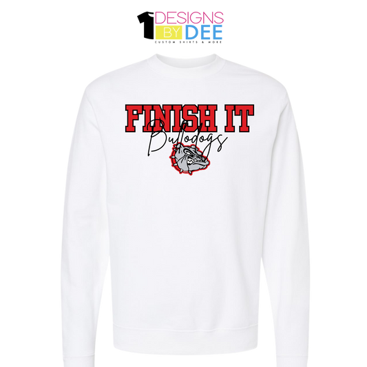 FINISH IT BULLDOGS-ADULT SWEATSHIRT White