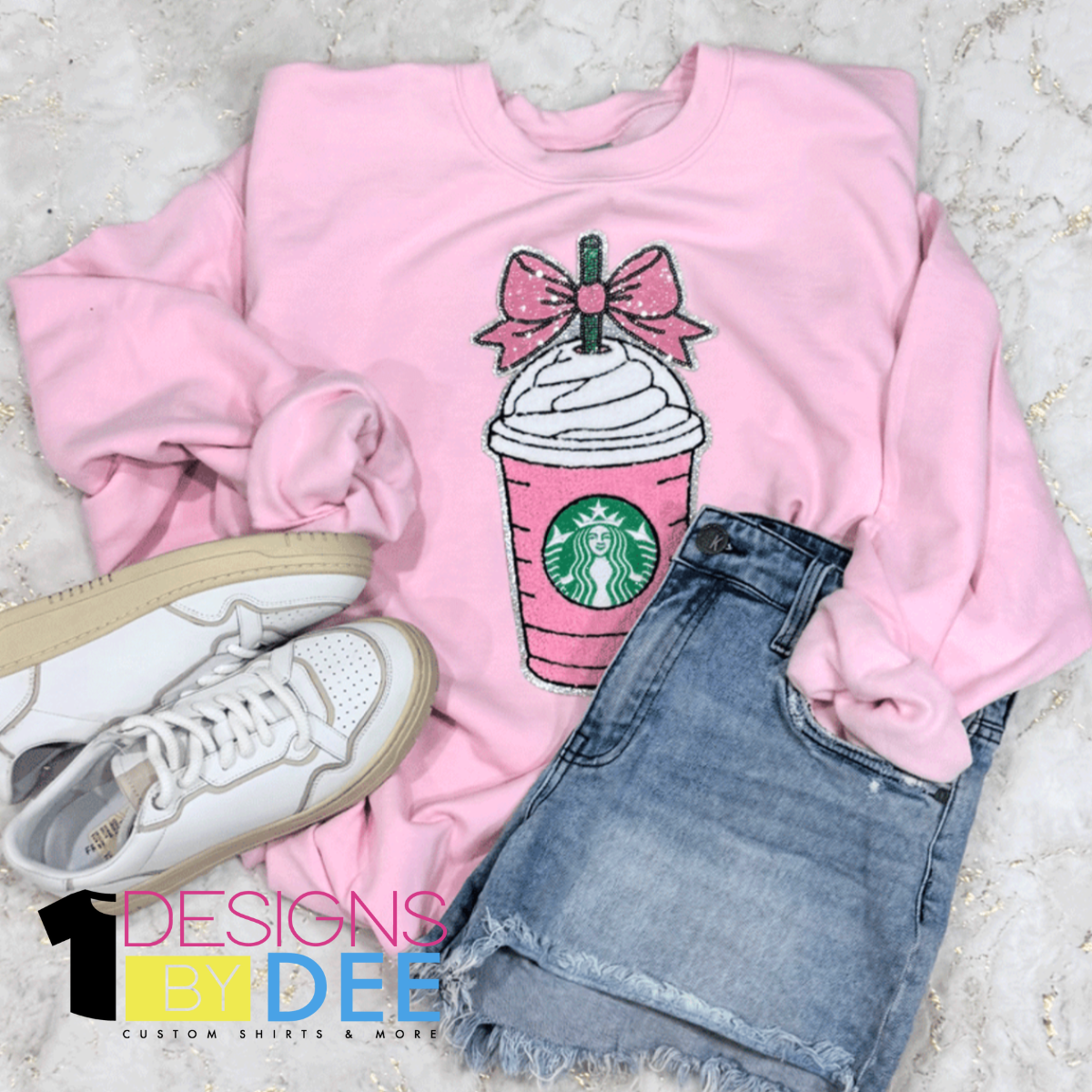 Pink Drink Coquette Sequin Design