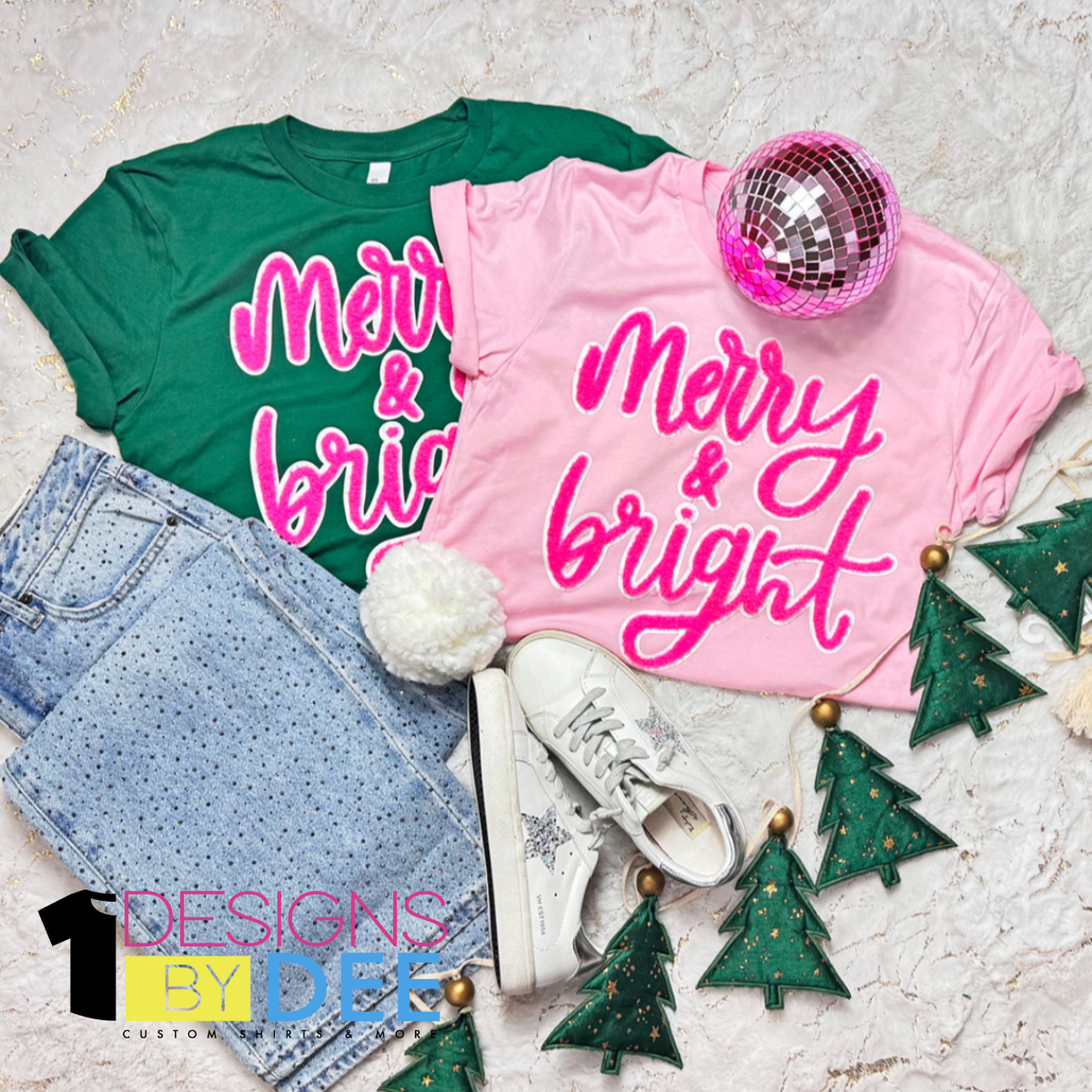 Merry and Bright Fluffy Pink Design