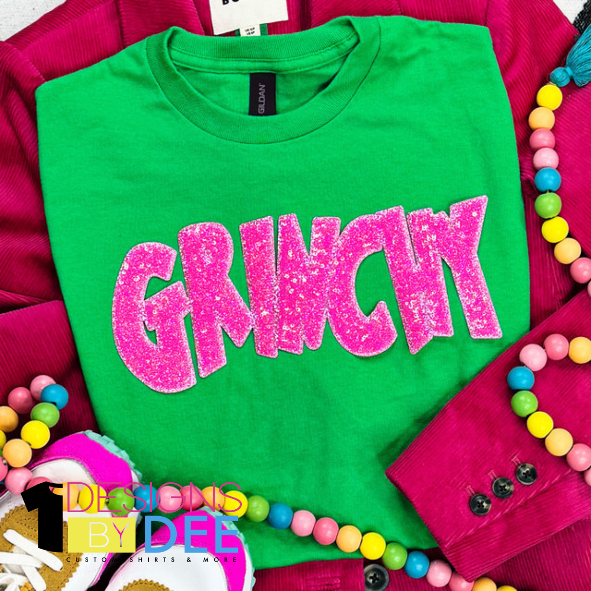 Grunchy Neon Pink Sequin Design