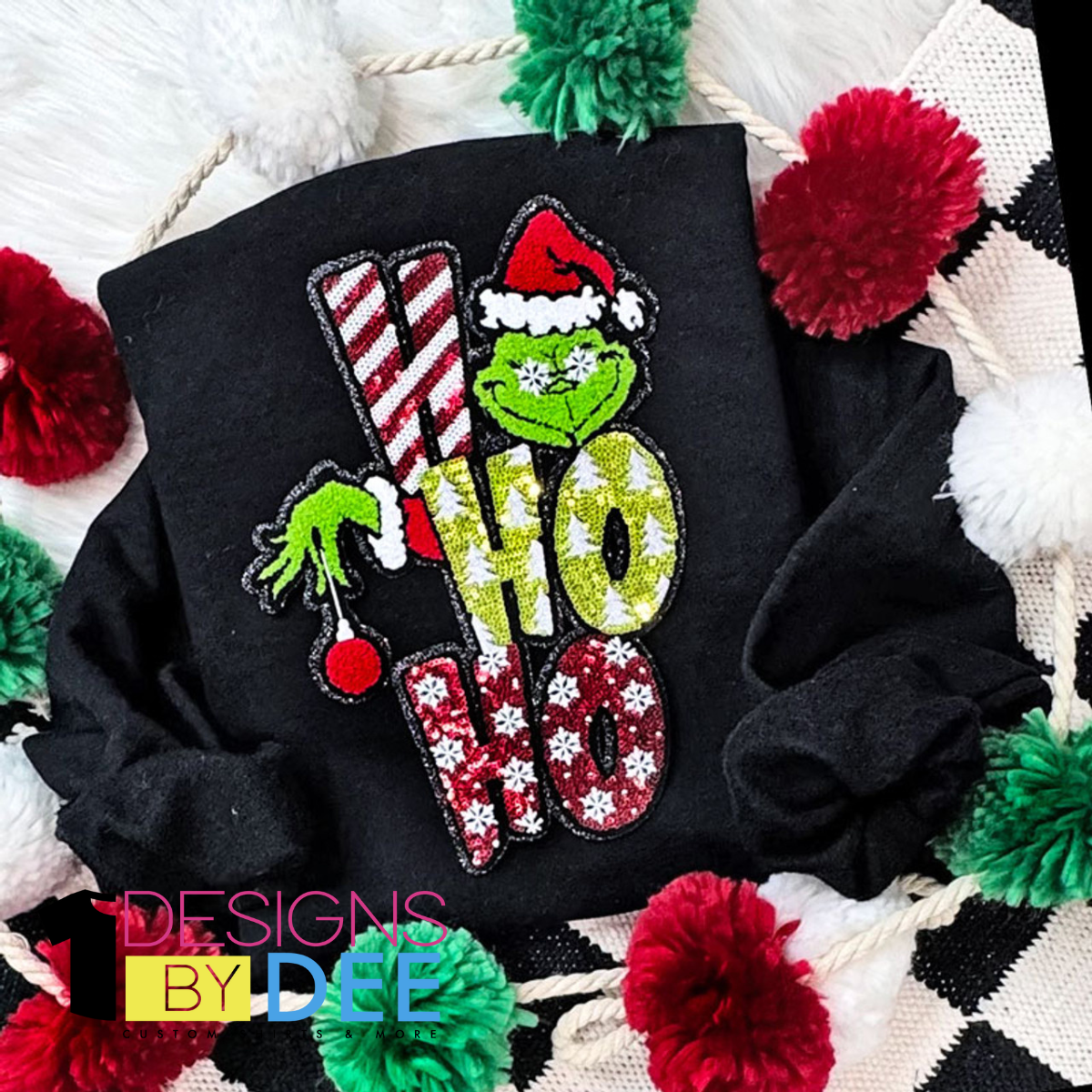 HO HO HO Sequin & Chenille Design