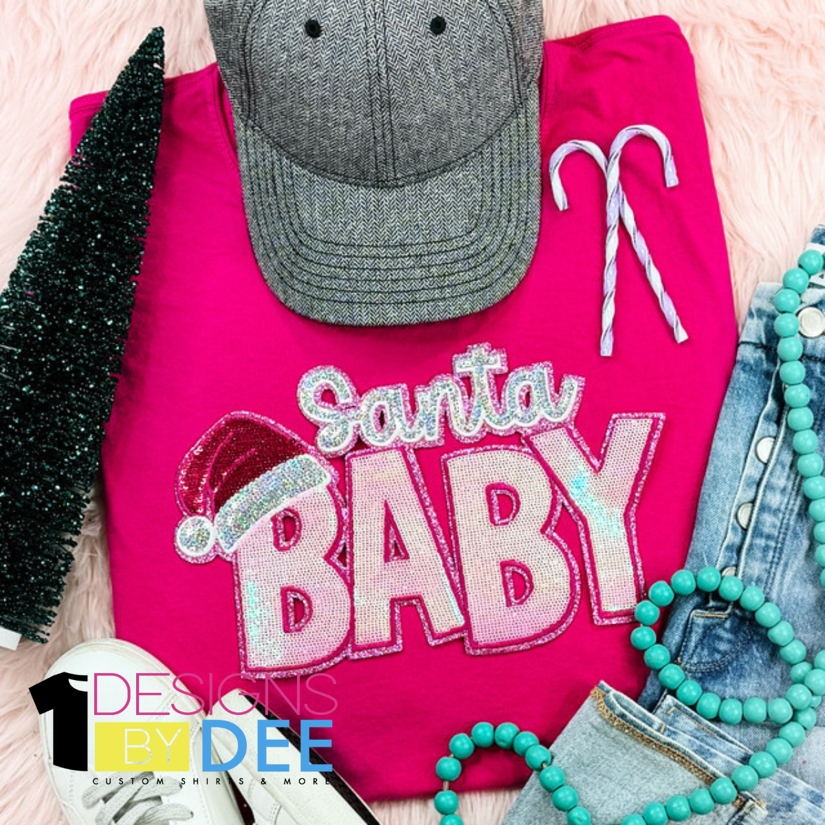 Santa Baby with Hat Sequin Design