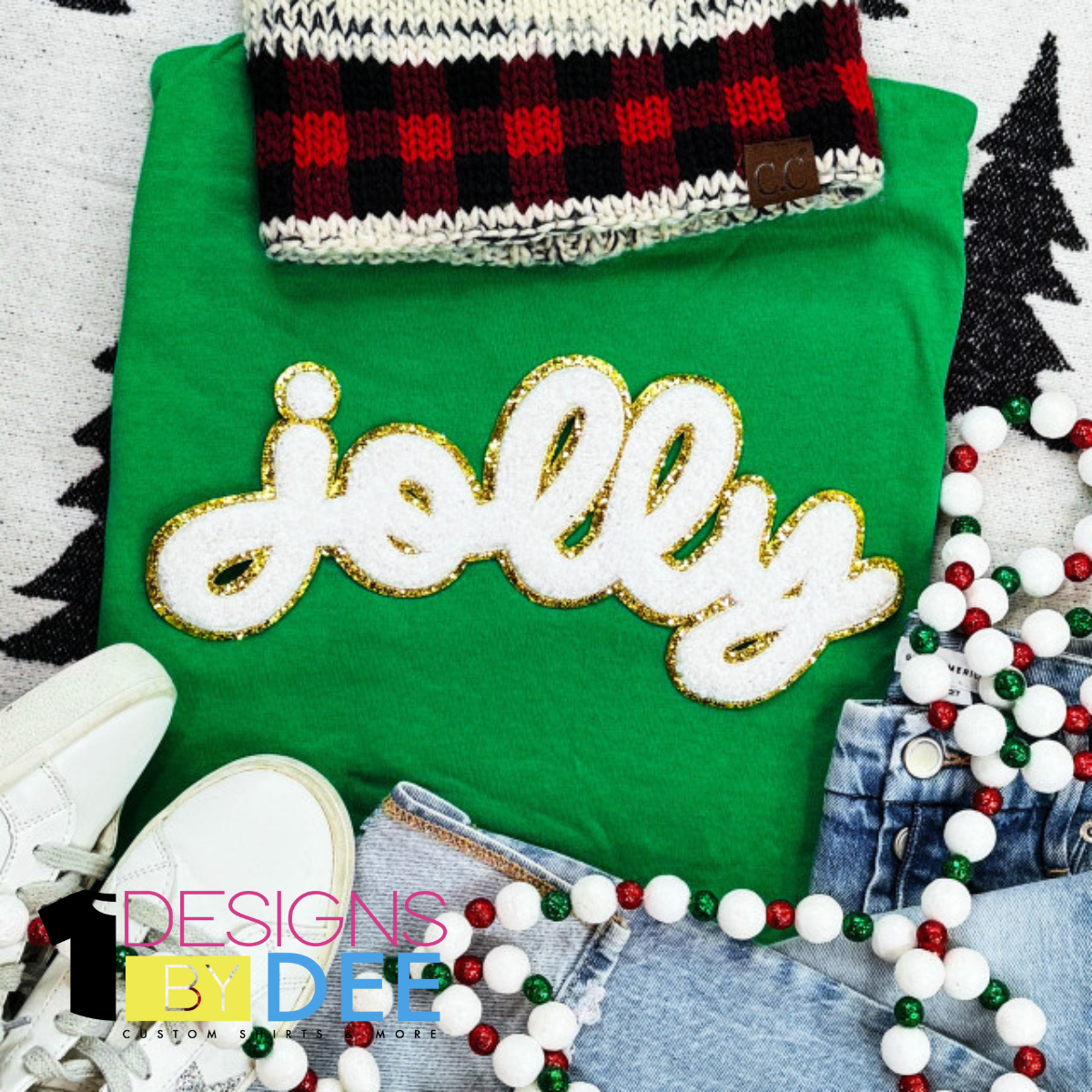 White Chenille Jolly Design
