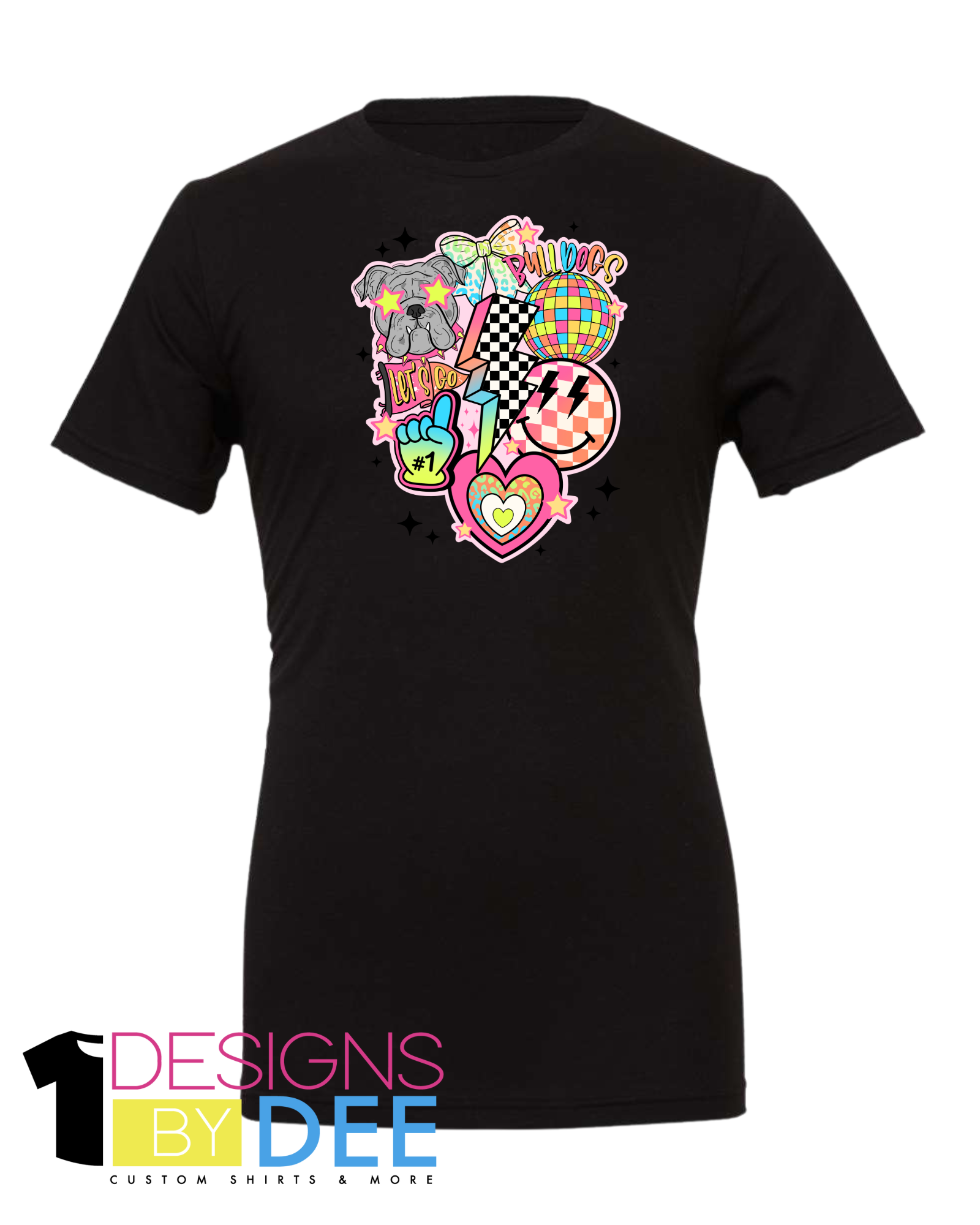 BULLDOG RETRO DOODLE TEE - Designs by Dee 042