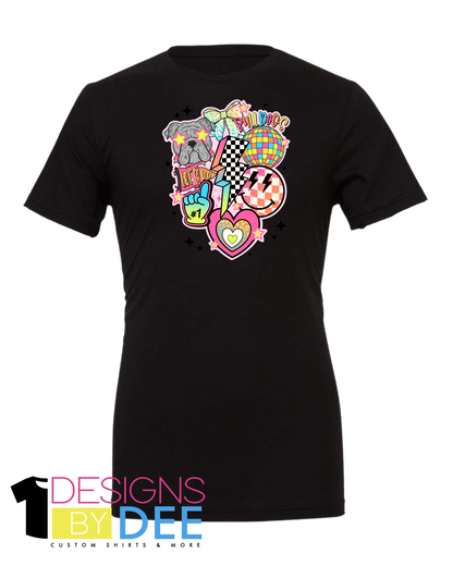 BULLDOG RETRO DOODLE TEE - Designs by Dee 042
