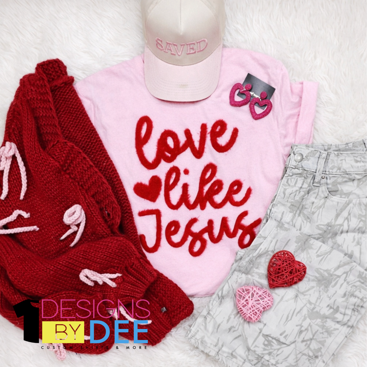 Love Like Jesus Fluffy Red