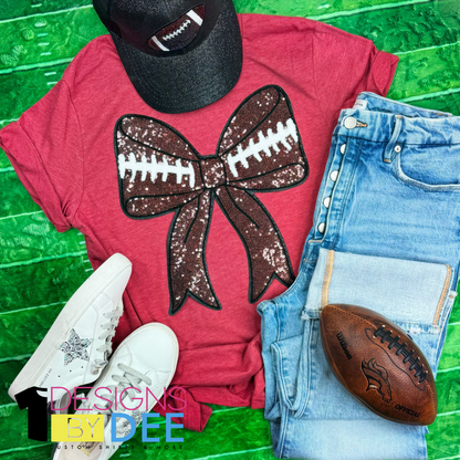Sequin Football Bow Design