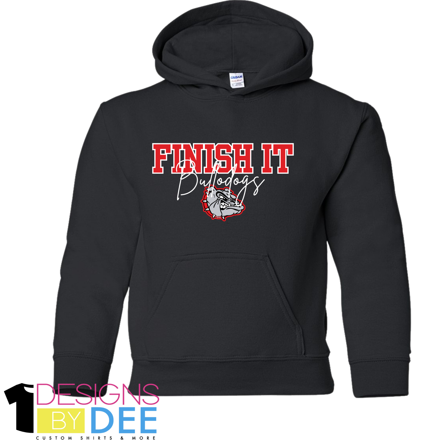 FINISH IT BULLDOGS -Youth Hoodie - Designs by Dee 042