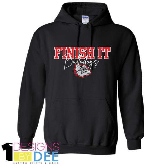 Finish It Bulldogs -Adult Hoodie - Designs by Dee 042