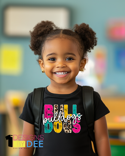 COLOR BLOCK BULLDOGS TEE - Designs by Dee 042