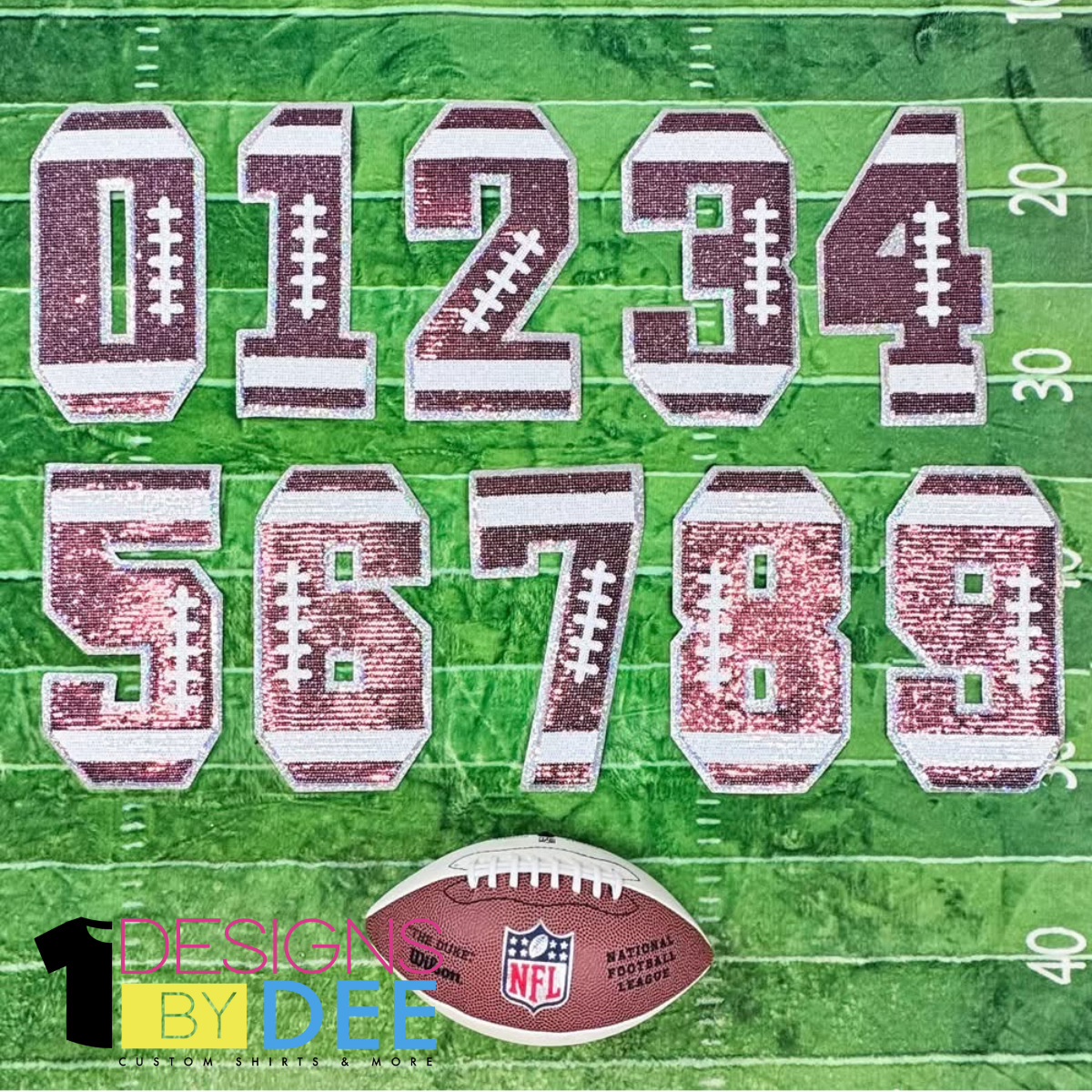 Football Number Sequin Design