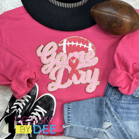 Glitter Breast Cancer Game Day Chenille Design