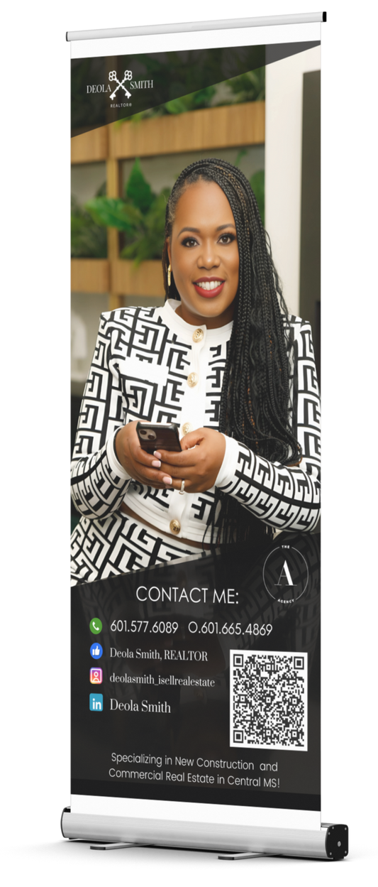 Digital Product Design Template-Retractable Banner 33.5 inch x 78.55 - Designs by Dee 042