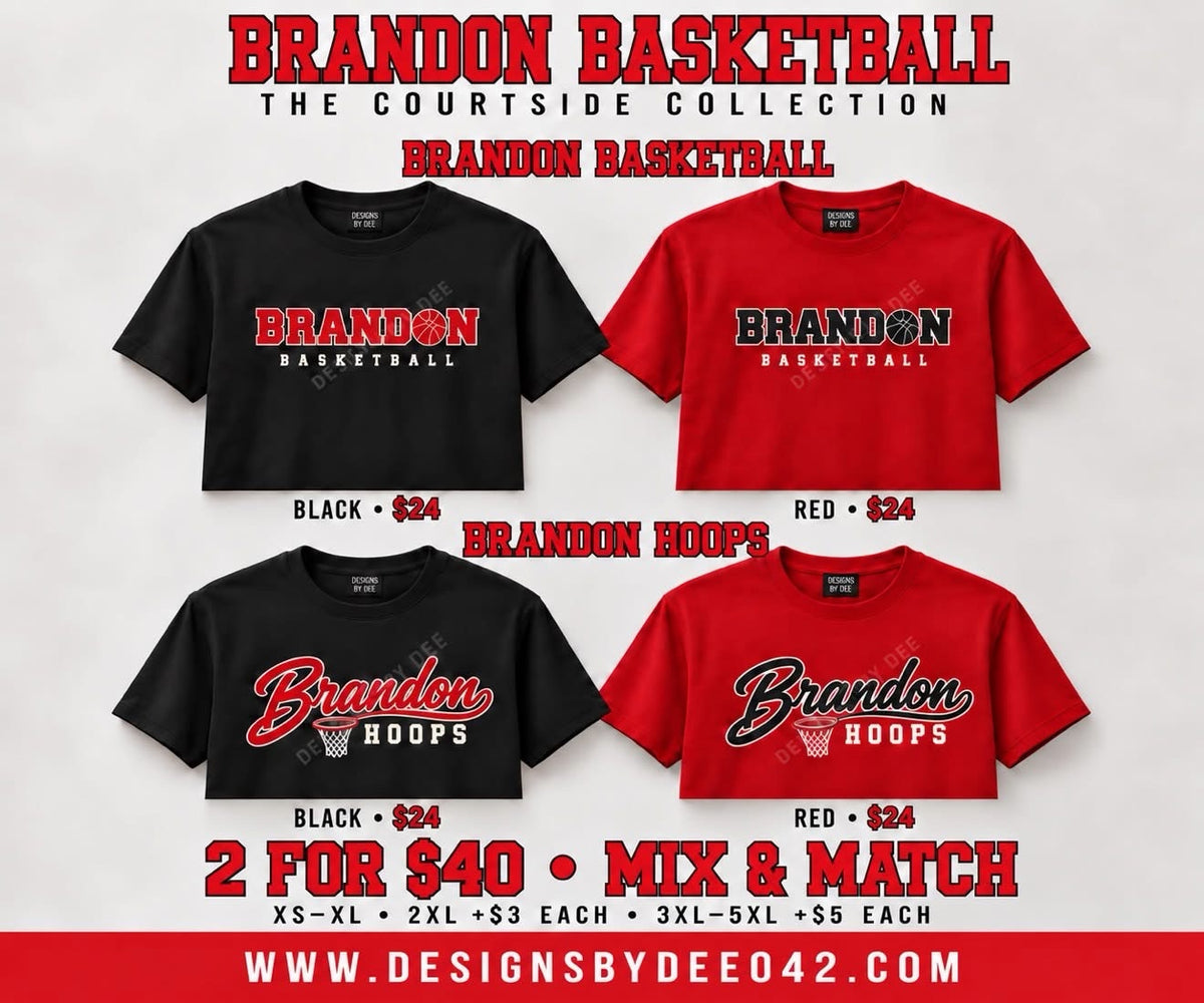 Brandon Hoops black and red tees