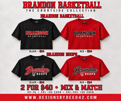 Brandon Hoops black and red tees