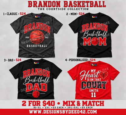 Courtside Collection Classic Mom Dad Personalized tees