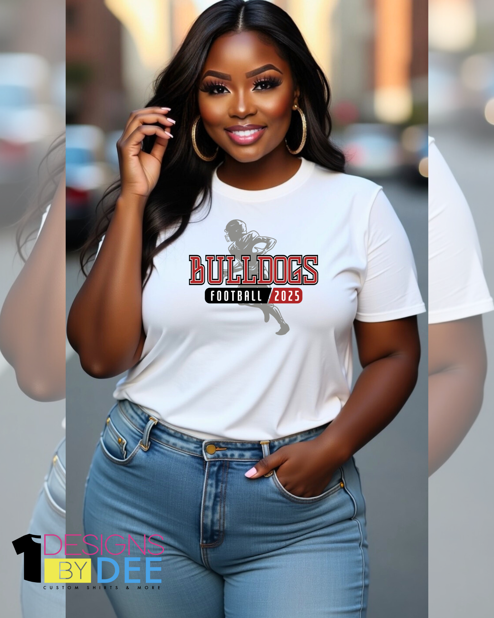 BULLDOGS FOOTBALL TEE - Designs by Dee 042
