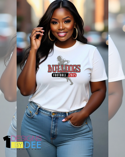 BULLDOGS FOOTBALL TEE - Designs by Dee 042