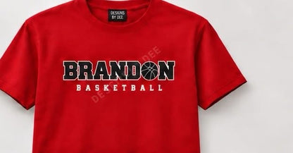 Brandon Hoops Brandon Basketball red tee