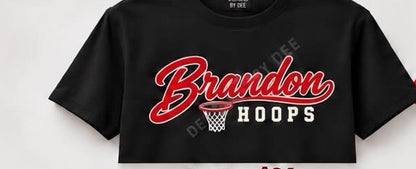 Brandon Hoops script black tee