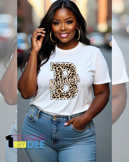 B BULLDOGS CHEETAH TEE - Designs by Dee 042