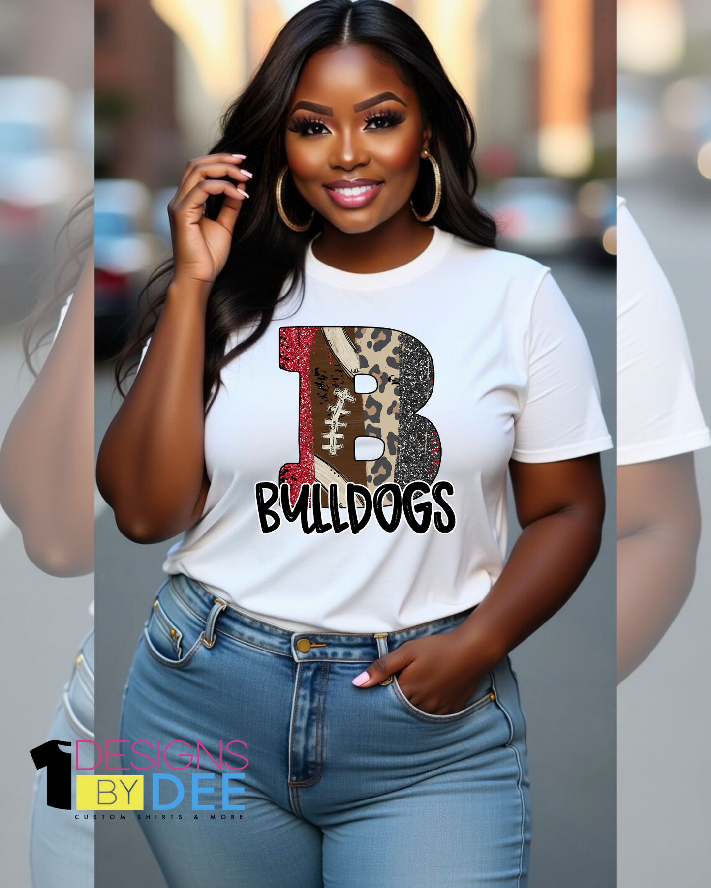 B BULLDOGS TEE - Designs by Dee 042