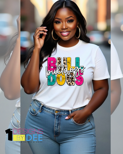 COLOR BLOCK BULLDOGS TEE - Designs by Dee 042