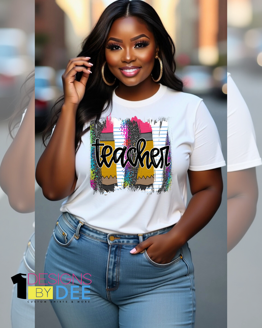 TEACHER NOTES TEE - Designs by Dee 042